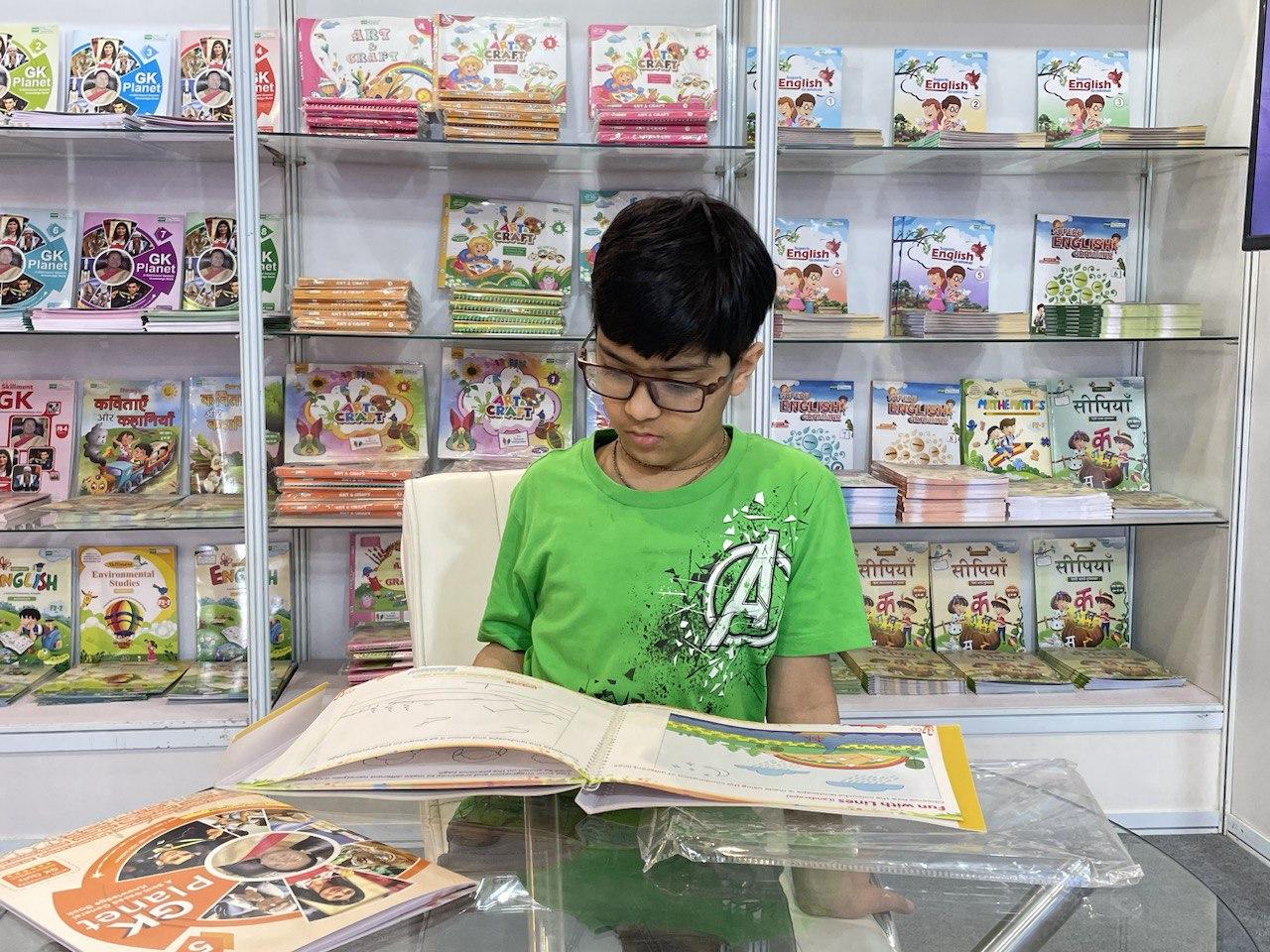 Children reads the book