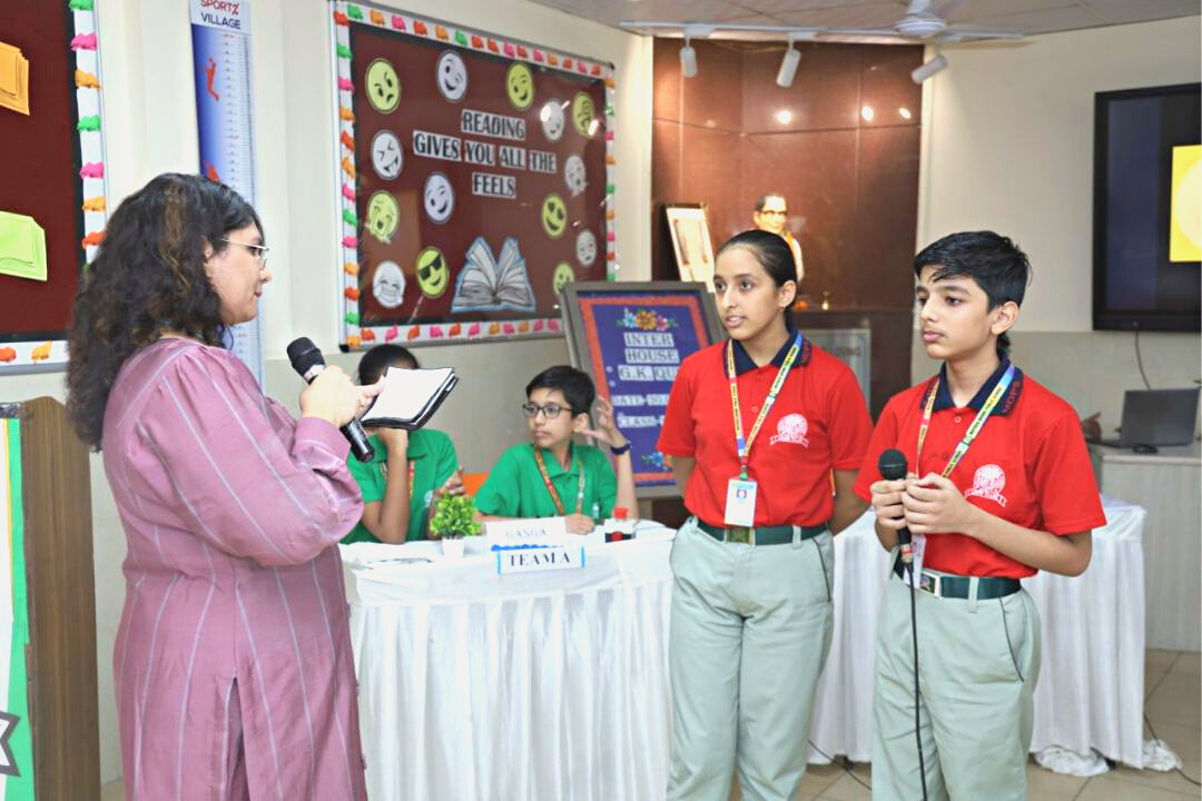 A woman hosting the show